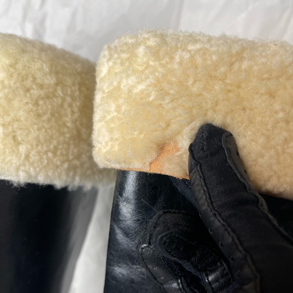 Preloved MICHAEL Michael Kors y2k leather sherpa trim wedge boots size 7.5 - Picture 12 of 17